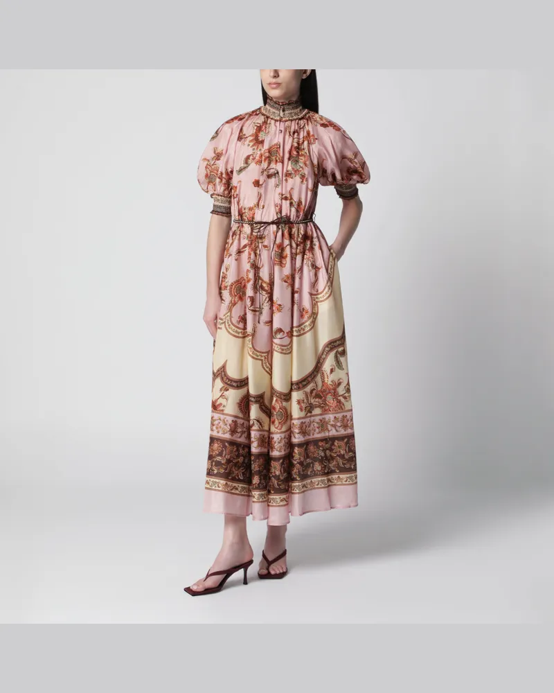 Zimmermann Lila Aster Maxikleid mit Puffärmeln Multicolor