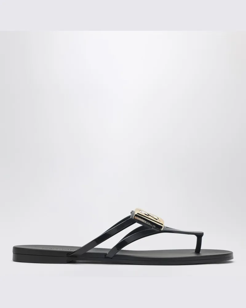 Dolce & Gabbana DG Zehensandalen in Schwarz/Gold Schwarz
