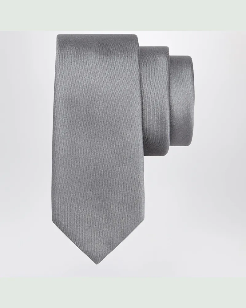 Ferragamo Krawatte aus grauer Seide Grey