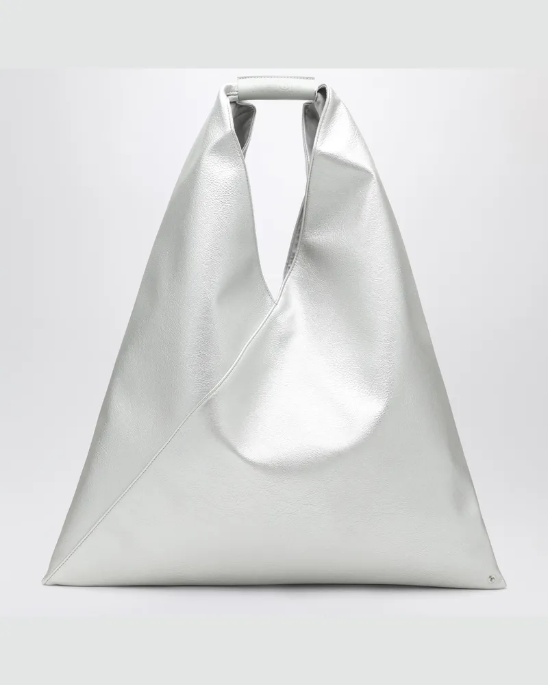 Maison Margiela Japanese Bag in mittlerer Größe aus silberfarbenem Kunstleder 