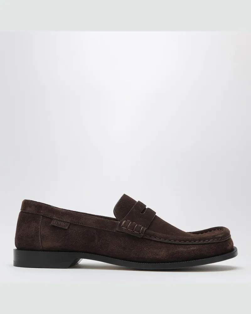 Loewe Campo Loafer aus braunem Velours-Kalbsleder Brown