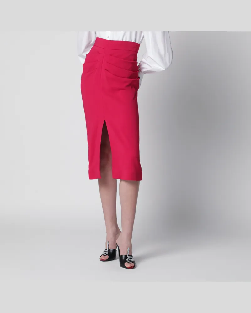 Valentino Garavani Roter Midirock mit Raffung Red