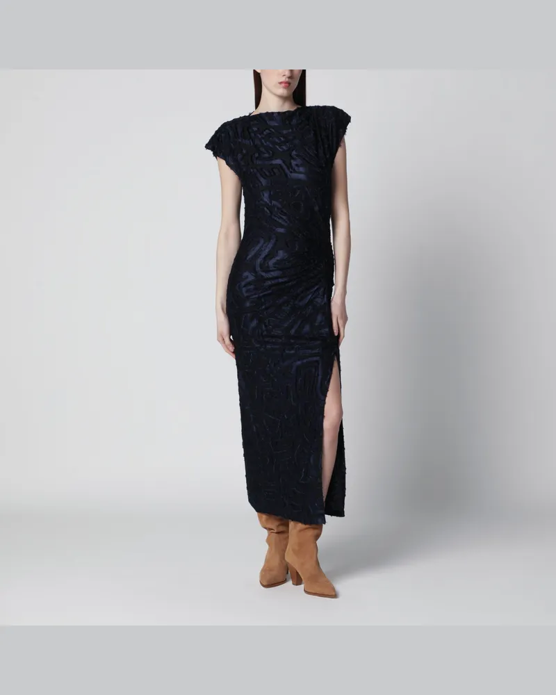 Isabel Marant Langes Kleid Ladan aus Jacquard-Jersey in Nachtblau Blue