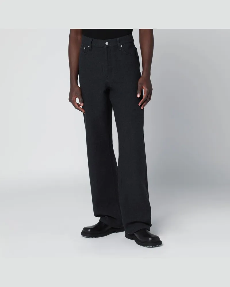 Dries van Noten Dunkelgraue Jeans mit geradem Bein Grau