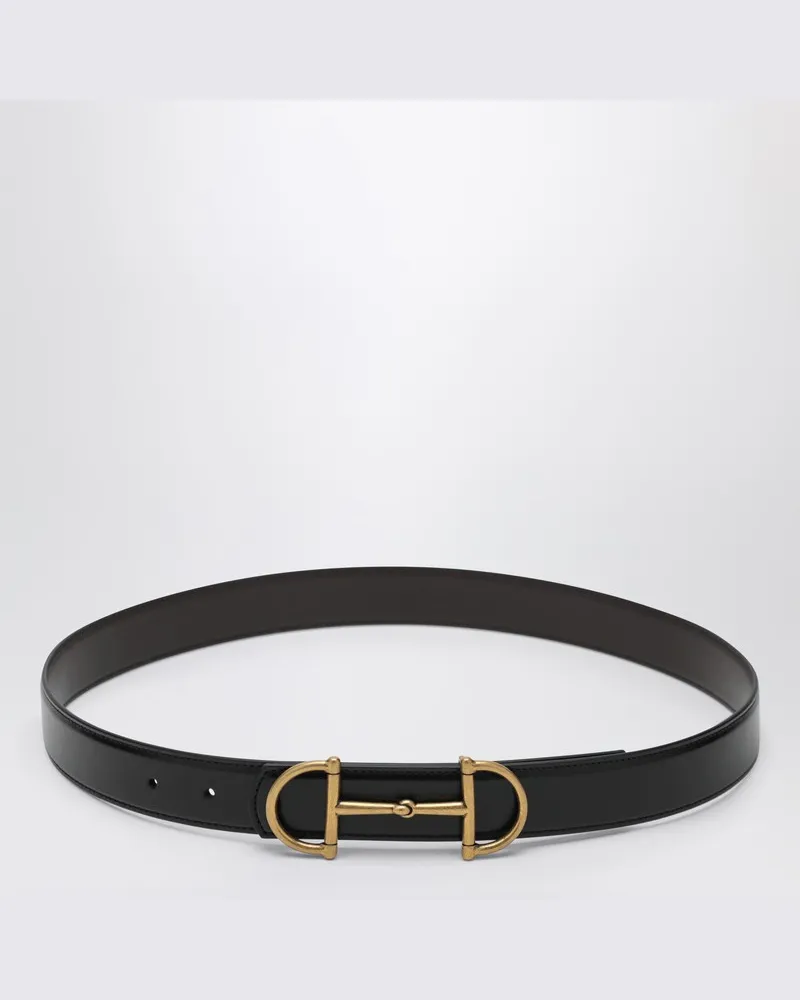 Gucci Wendegürtel aus Leder mit Horsebit Schwarz