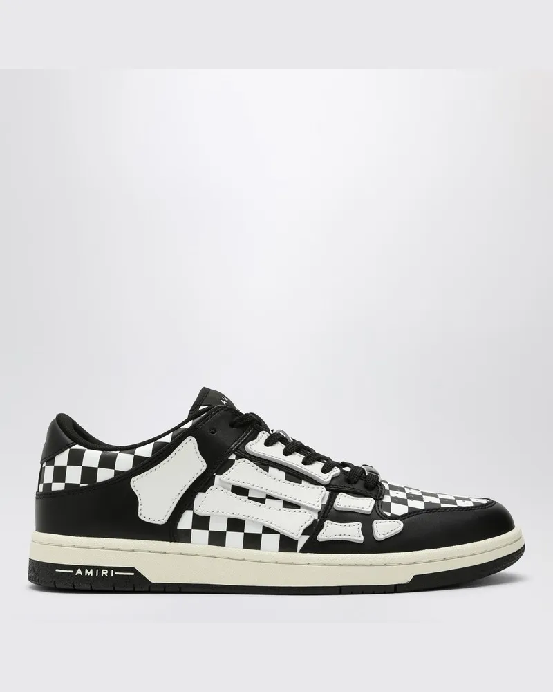 Amiri Schwarz/weiß-karierter Skel Top Low Sneaker Schwarz