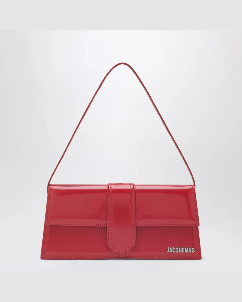 Jacquemus Le Bambino Long Tasche aus rotem Lackleder Red