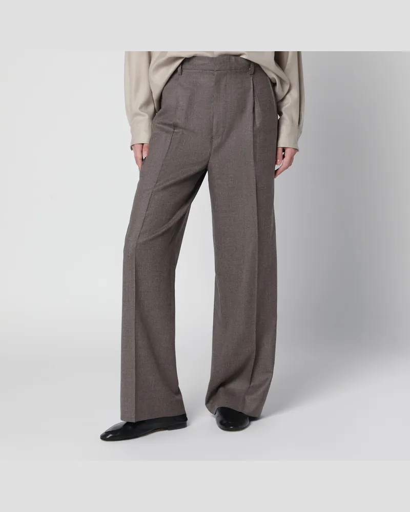 AURALEE Braune Hose aus Wolle Brown