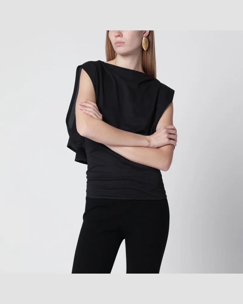 Jacquemus Schwarzes drapiertes Moisson Tanktop Black