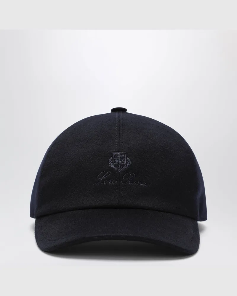 Loro Piana Marineblaue Kaschmir-Baseballkappe Blue