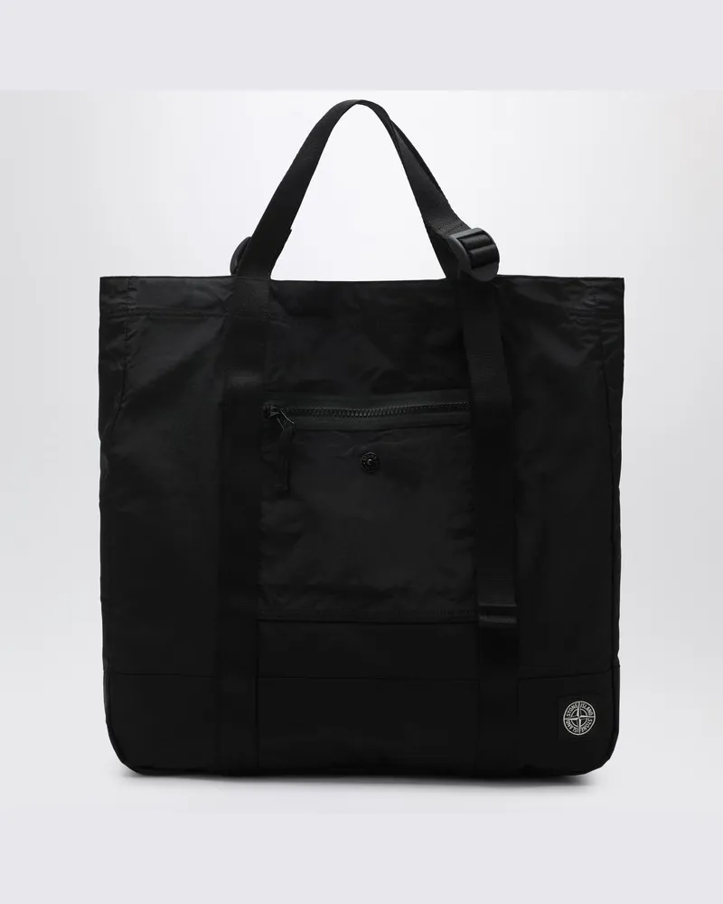 Stone Island Schwarze Nylon-Metal Tote Schwarz
