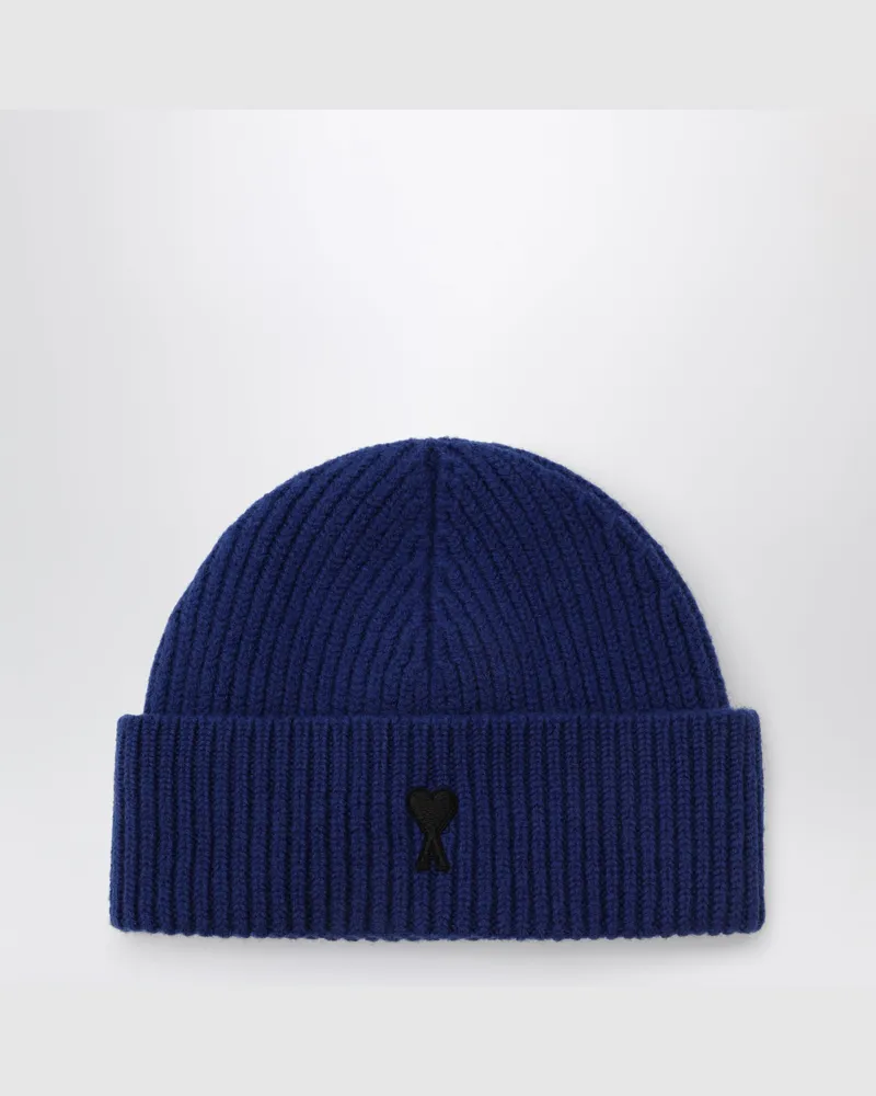 AMI Paris Ami de Coeur Mütze aus elektrisch blauer Wollmischung Blue