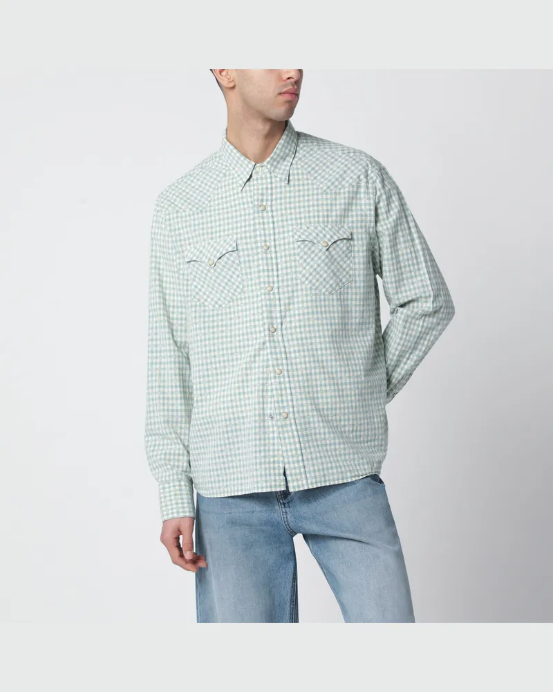 Ralph Lauren Westernhemd aus Madras Classic-Fit weiß/grün Green