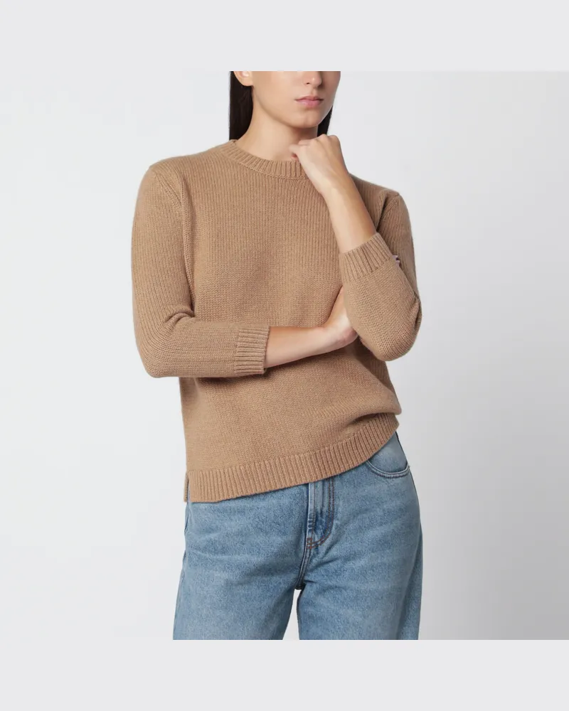 Totême Camel crew neck sweater in camel hair Beige