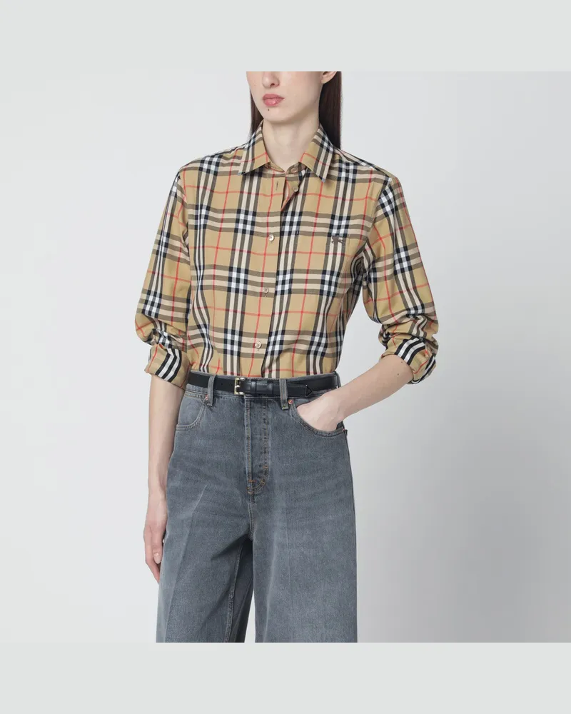 Burberry Beiges Hemd mit Check-Muster Beige
