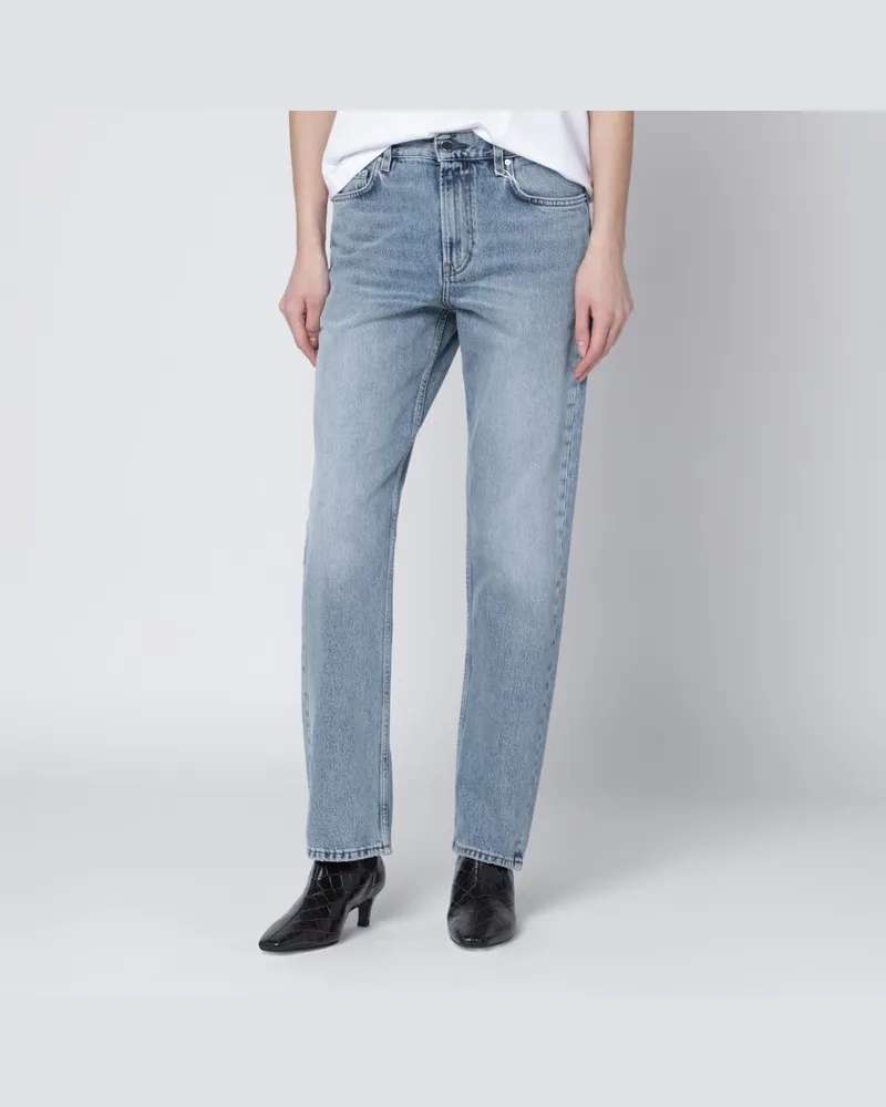 Totême Jeans mit Wascheffekt aus Bio-Denim Hellblau