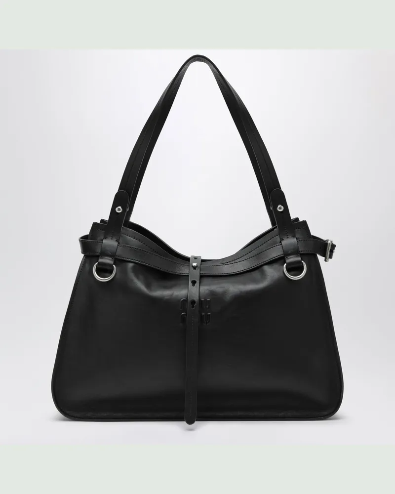 Miu Miu Schwarze Schultertasche aus Leder Black