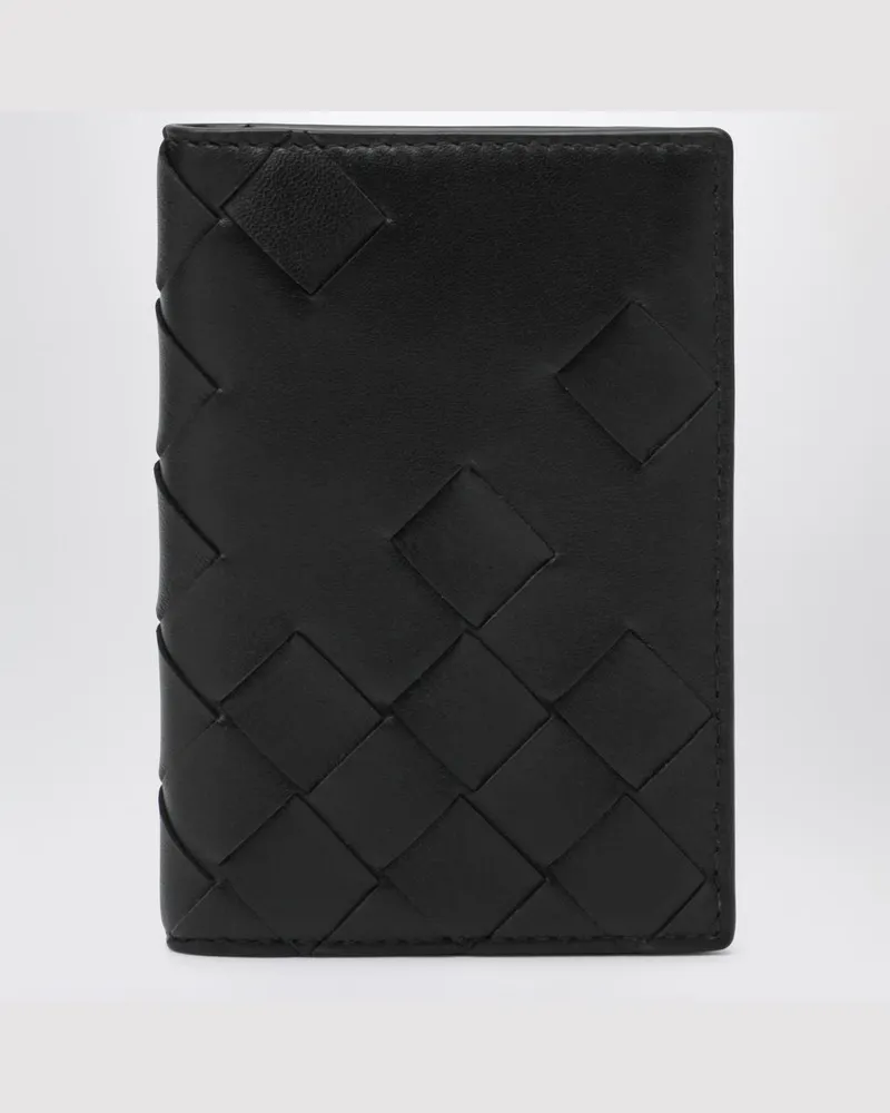 Bottega Veneta Kartenhalter mit Klappe schwarz Geflochten 