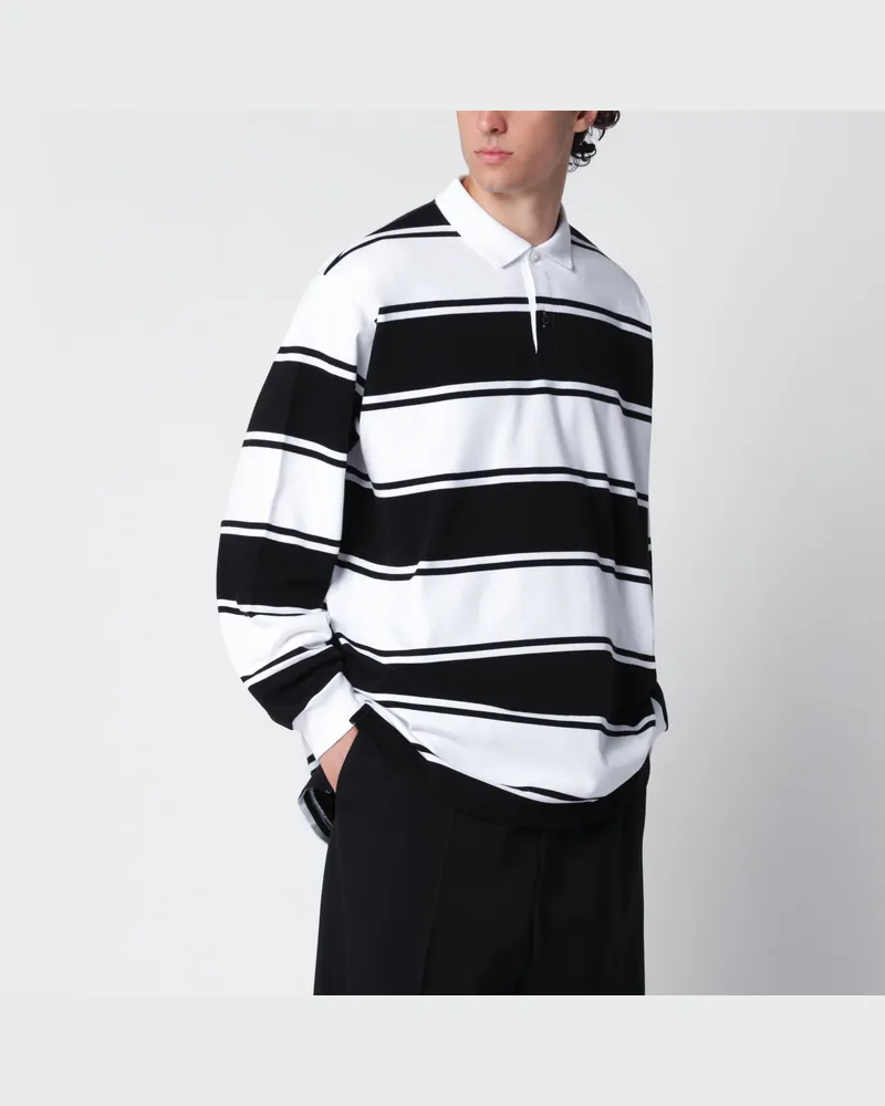 Balenciaga Poloshirt aus Baumwolle mit schwarz-weißen Streifen Multicolor