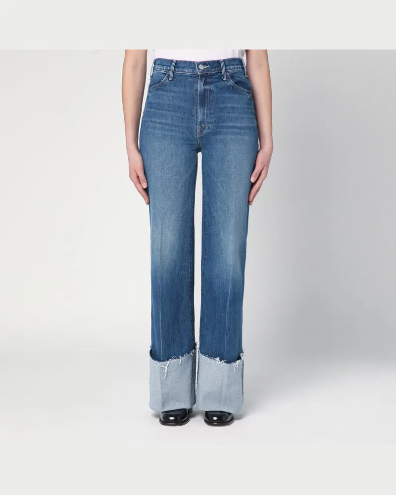 Mother Jeans The Hustler Roller Heel Cuff Fray Blau