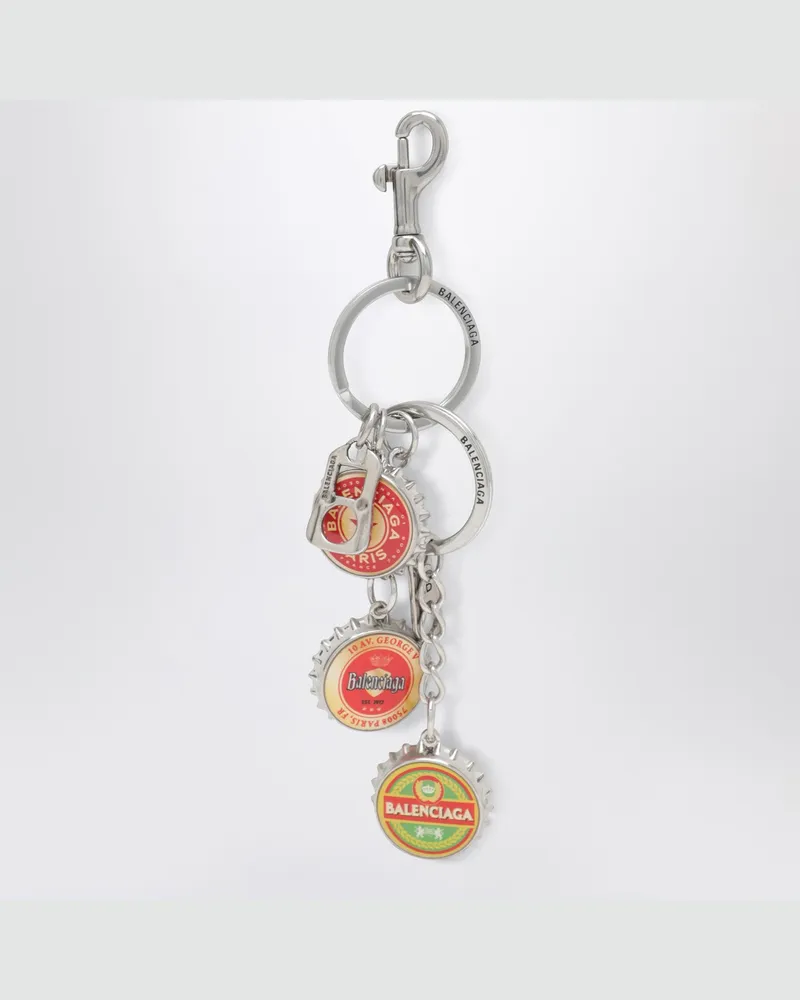 Balenciaga Schlüsselanhänger-Charm mit logogeprägten Flaschendeckeln Multicolor