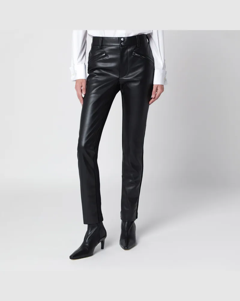 Sacai Schwarze schmal geschnittene Hose aus Kunstleder Black