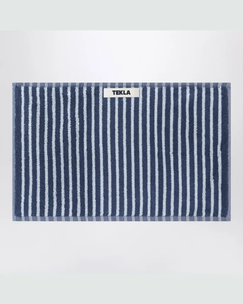 TEKLA Blau gestreiftes Gästetuch 30x50 cm Blue