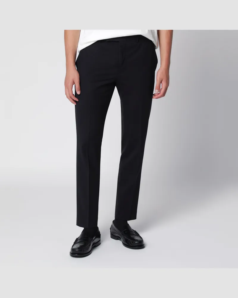 PT TORINO Dieci Hose in Schwarz aus Wollmischung Black