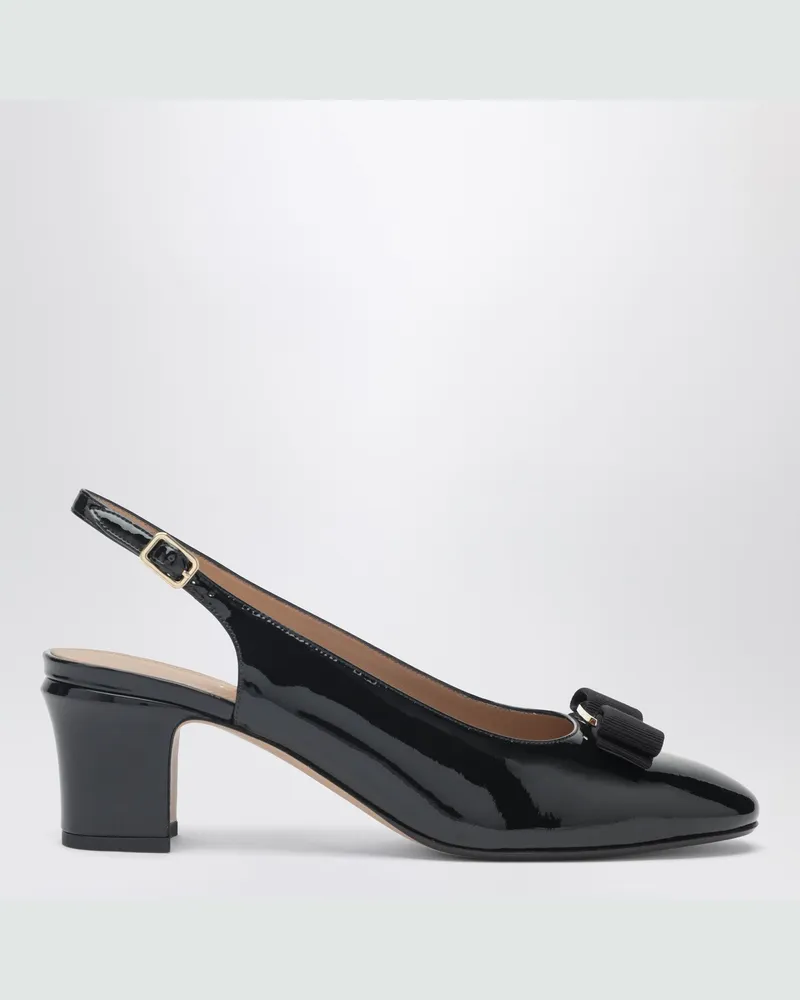 Ferragamo Schwarze Vara Slingback-Schuhe mit Schleife Black