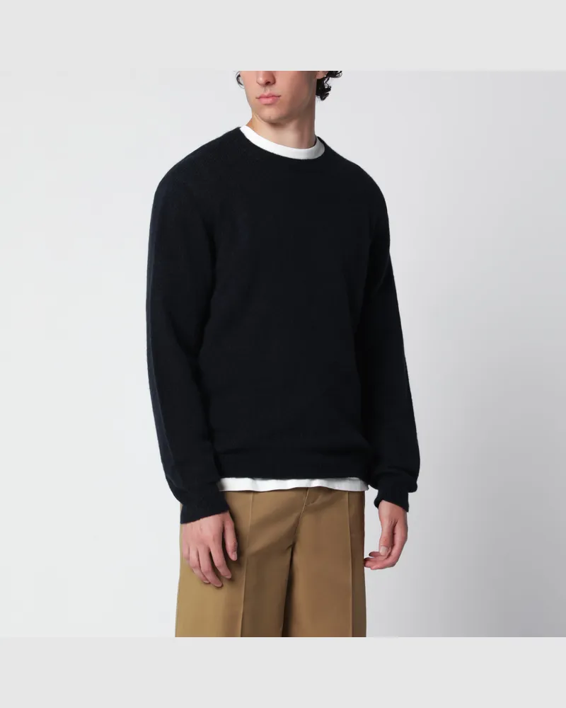 Roberto Collina Marineblauer Pullover aus Wollmischung Blue