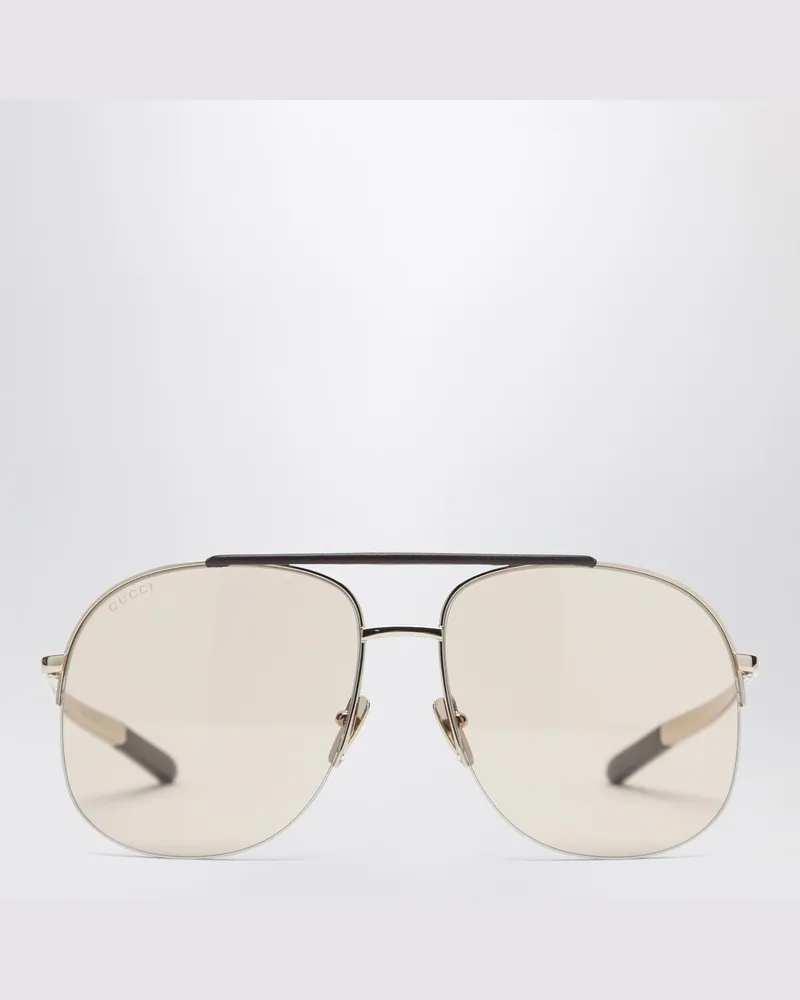 Gucci Goldene Navigator-Sonnenbrille Metal
