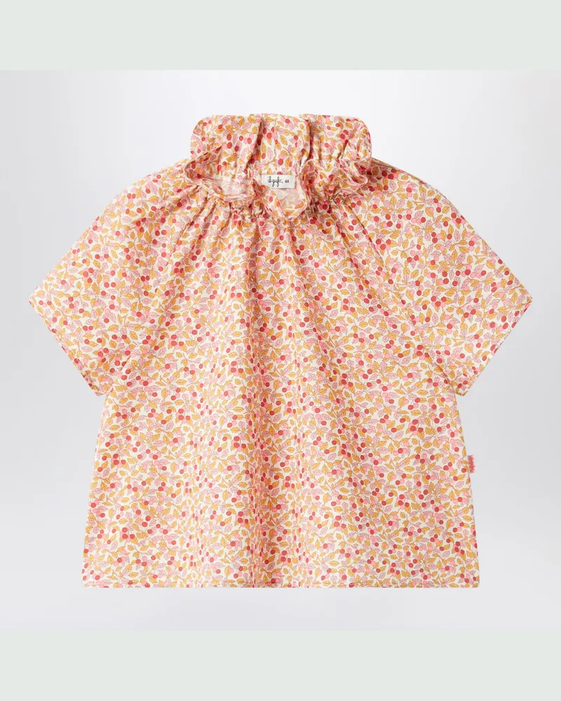 Il Gufo Apricotfarbenes Top mit Rüschenkragen Red