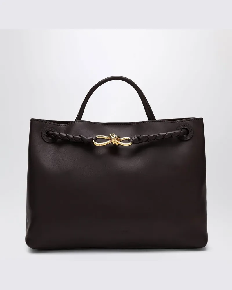 Bottega Veneta Mittelgroße Tasche Andiamo aus Glattleder fondant Braun