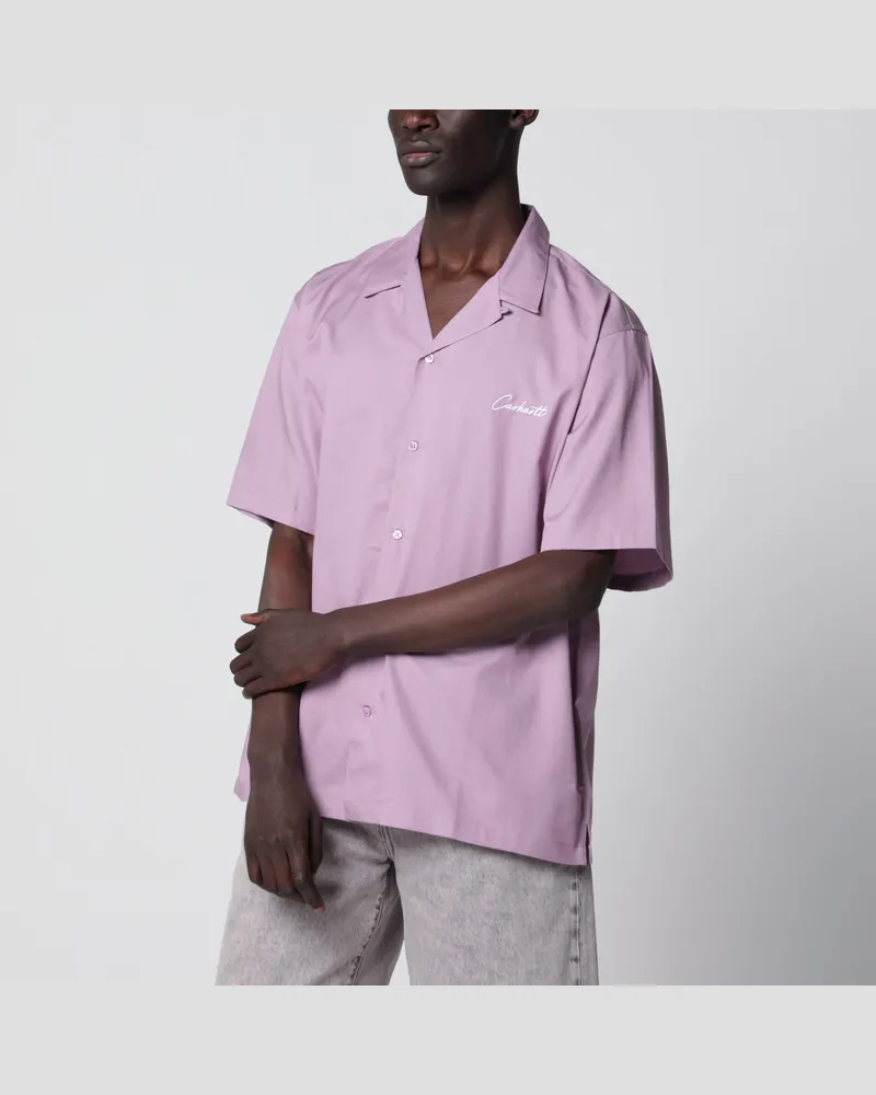 Carhartt WIP Kurzarmhemd S Delray aus Baumwoll-Lyocell-Twill in Lila Purple