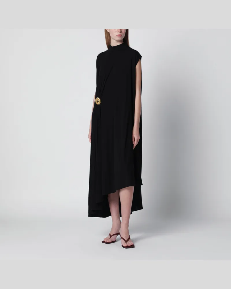 Bottega Veneta Schwarzes Kleid aus Viskose-Crêpe-Jersey Black