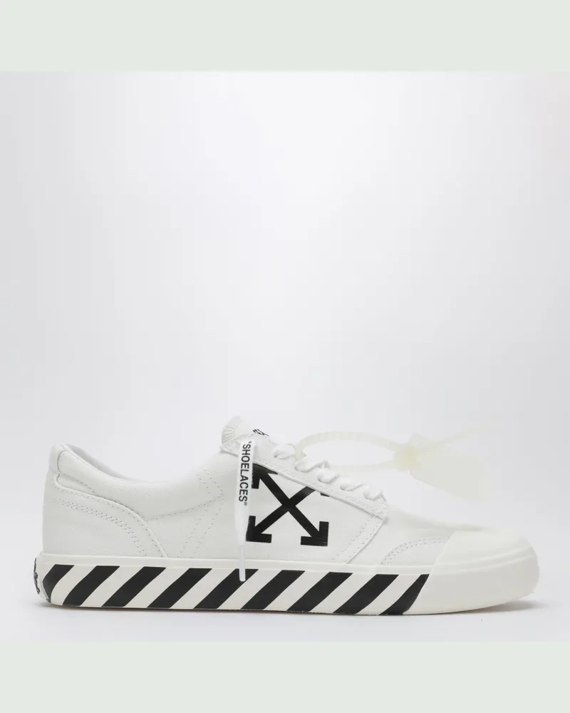 OFF-WHITE Vulkanisierte Sneakers aus Stoff mit Schnürung, weiß White