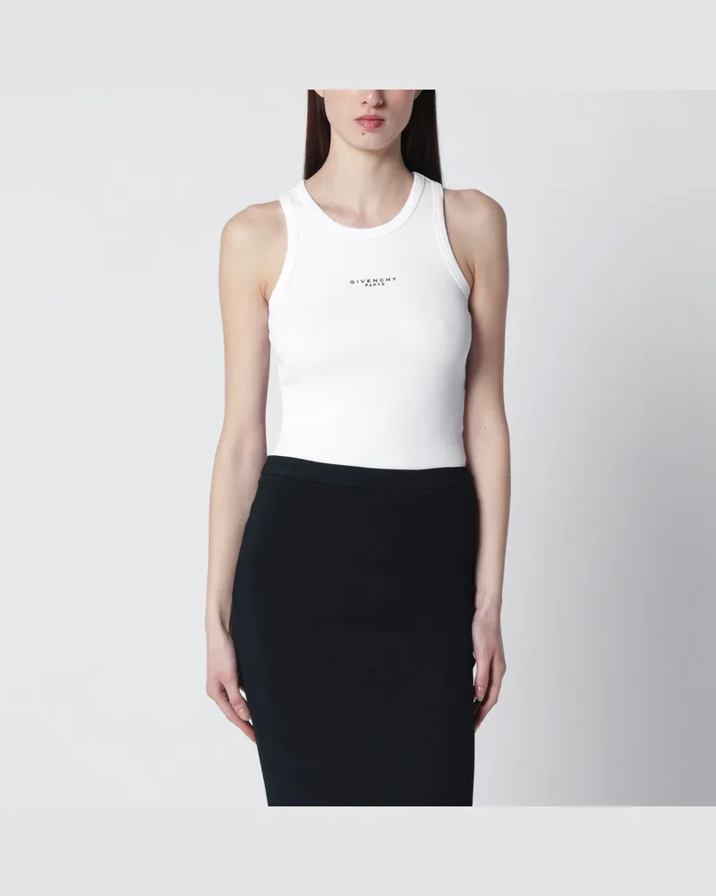 Givenchy Weißes Slim-Fit-Top mit Logo White