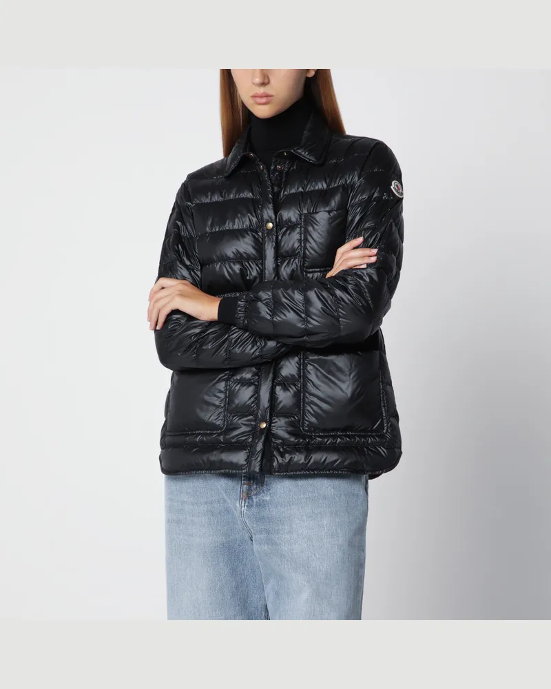 Moncler Schwarze gefütterte Hemdjacke Fouine Black