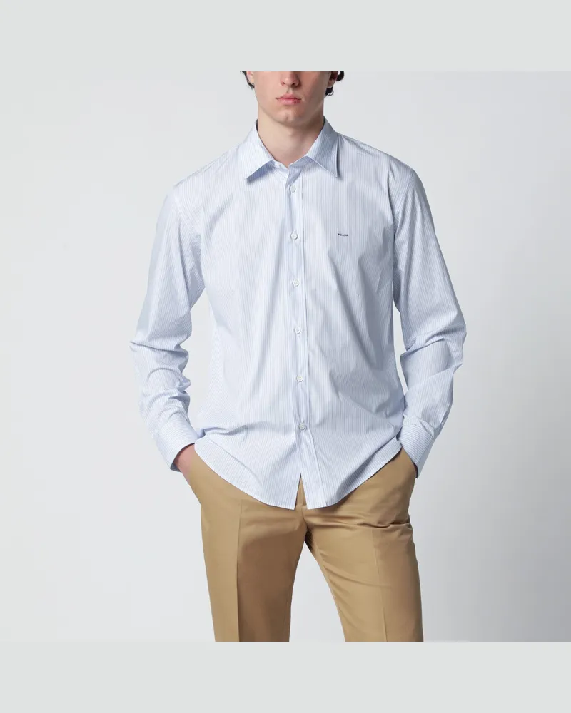 Prada Gestreiftes Hemd aus Baumwollpopeline 