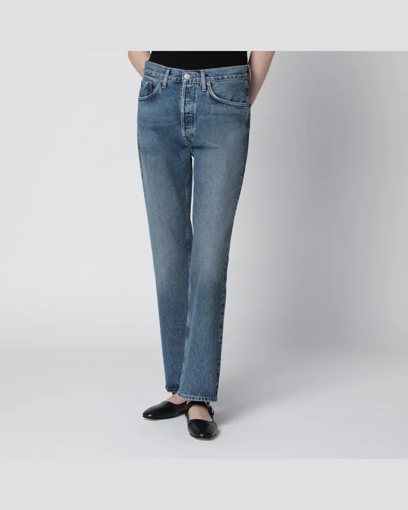 AGOLDE Lana Straight-Leg-Jeans aus Indigo-Denim Blue