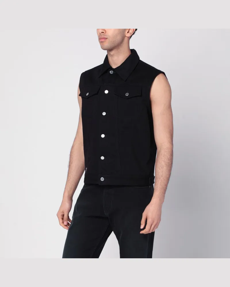 Prada Schwarze Denim-Jeansweste Schwarz