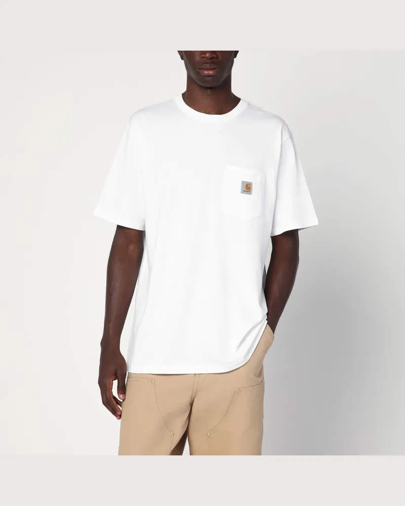 Carhartt WIP Weißes S/S Pocket T-Shirt Weiß