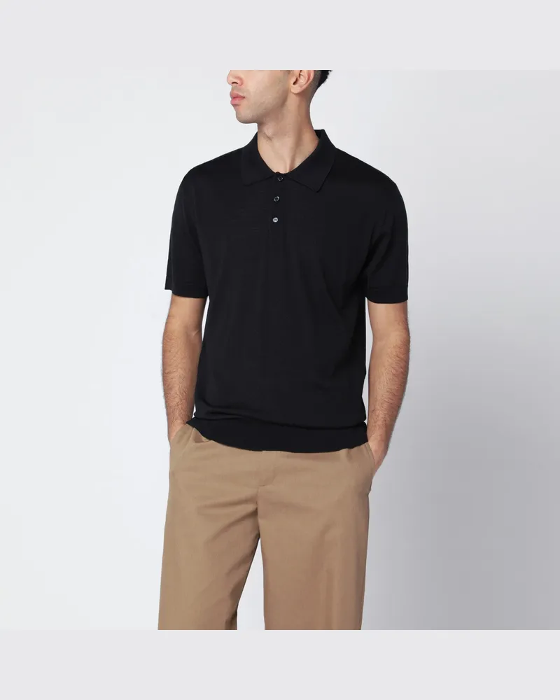 Golden Goose Schwarzes Woll-Poloshirt 