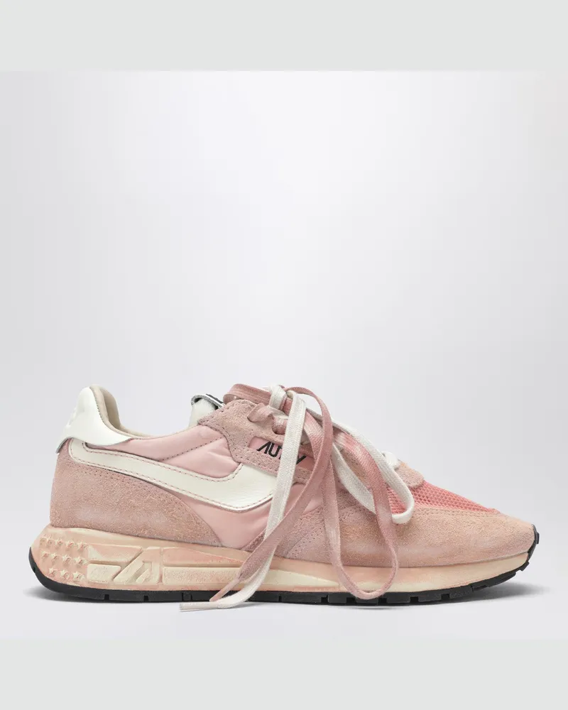 AUTRY Reelwind Super Vintage Sneaker aus rosa Nylon und Veloursleder Pink