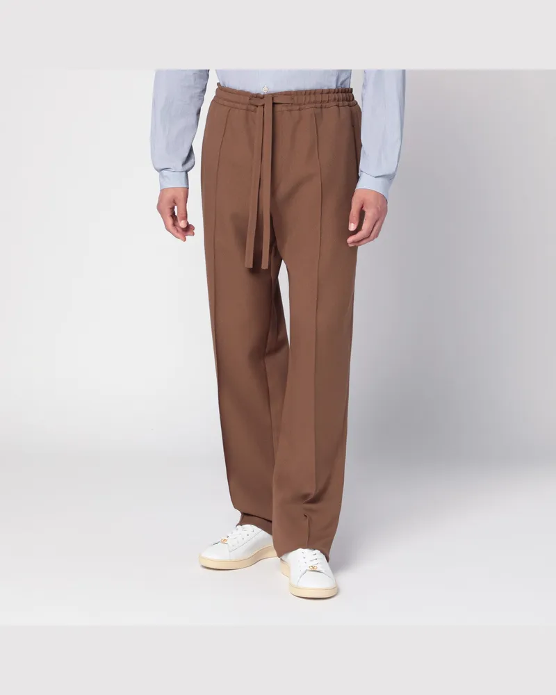 Valentino Garavani Braune Gabardine-Hosen Green