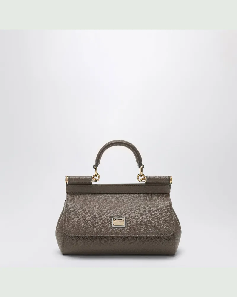 Dolce & Gabbana Kleine Handtasche Sicily in der Farbe Schlamm Brown