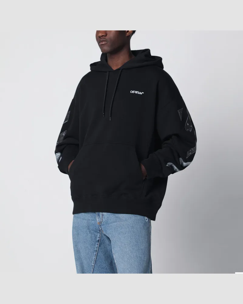 OFF-WHITE Schwarzer Hoodie mit Logo-Print Black