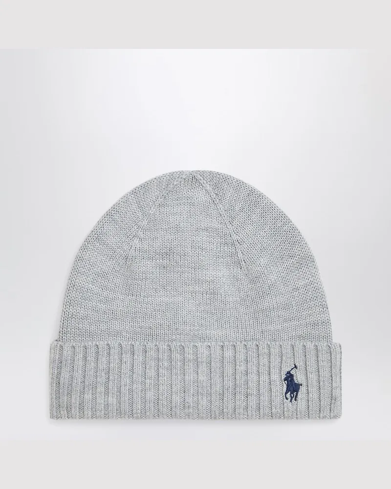 Ralph Lauren Grau Wollmütze mit Logo Grau