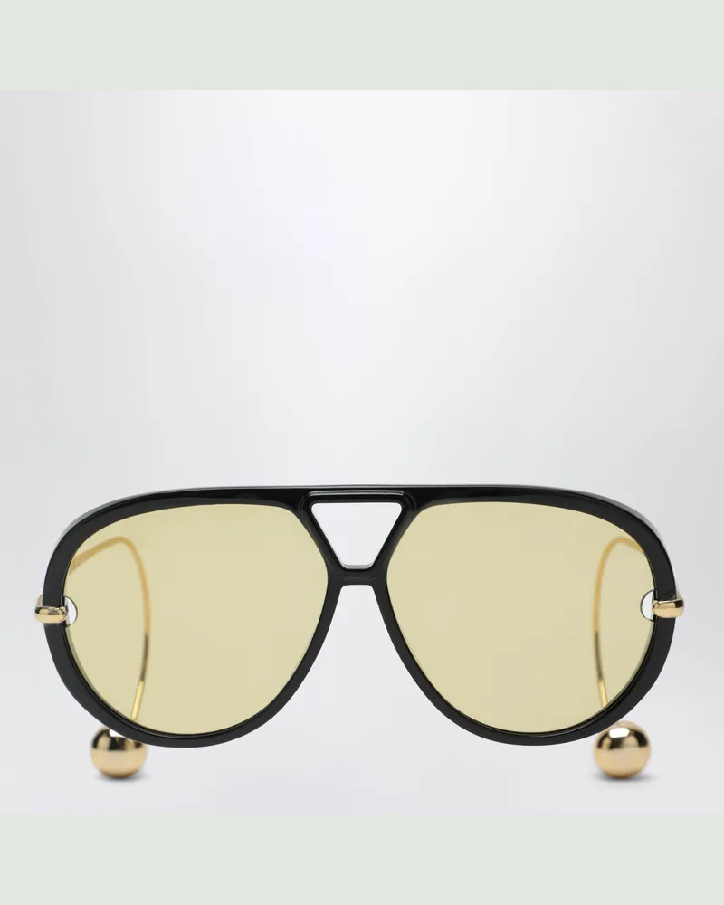 Bottega Veneta Aviator Drop Sonnenbrille Schwarz/Gold Black