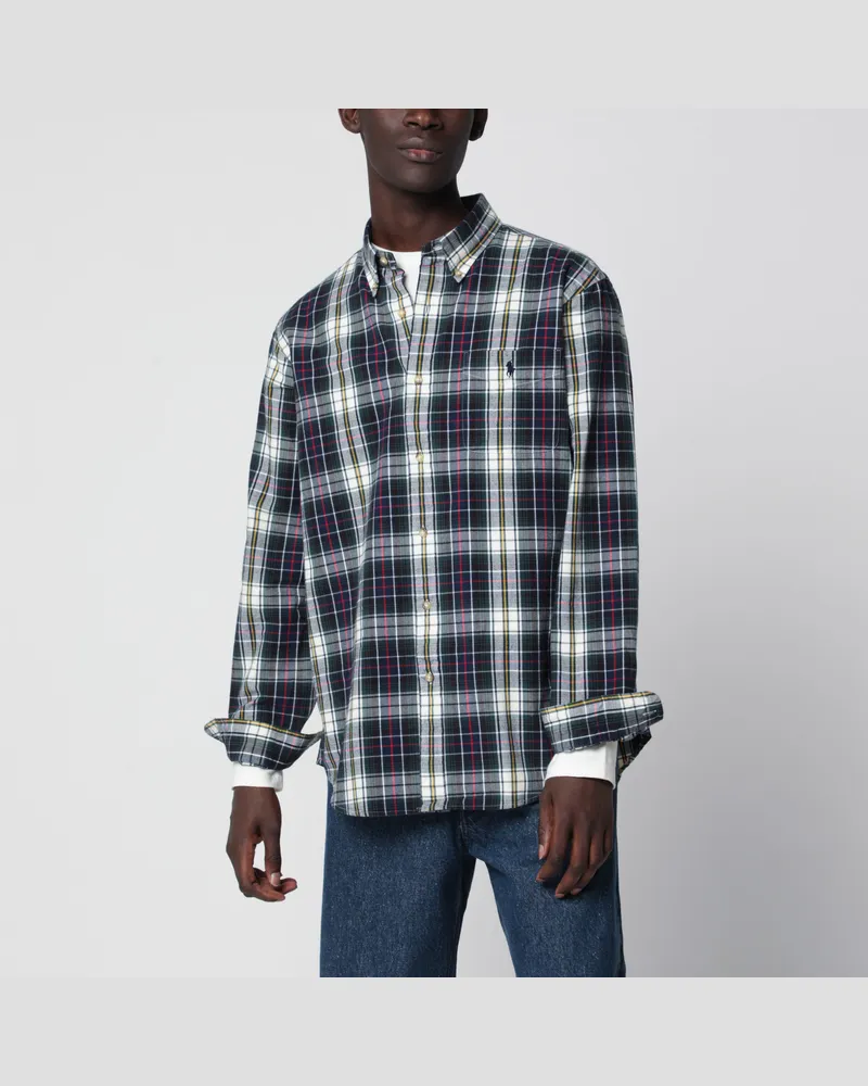 Ralph Lauren Marinegrünes Tartan-Oxford-Baumwollhemd Blue